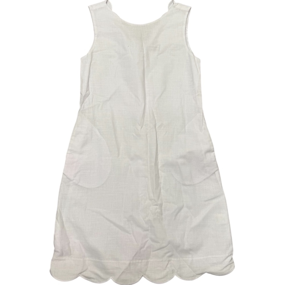 Gabby. White Scallop Sleeveless Dress